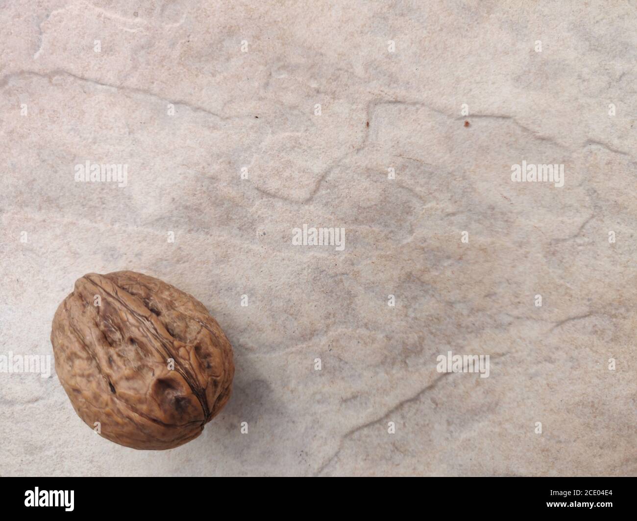 walnuts with white marble background. high quality image. food Stock Photo