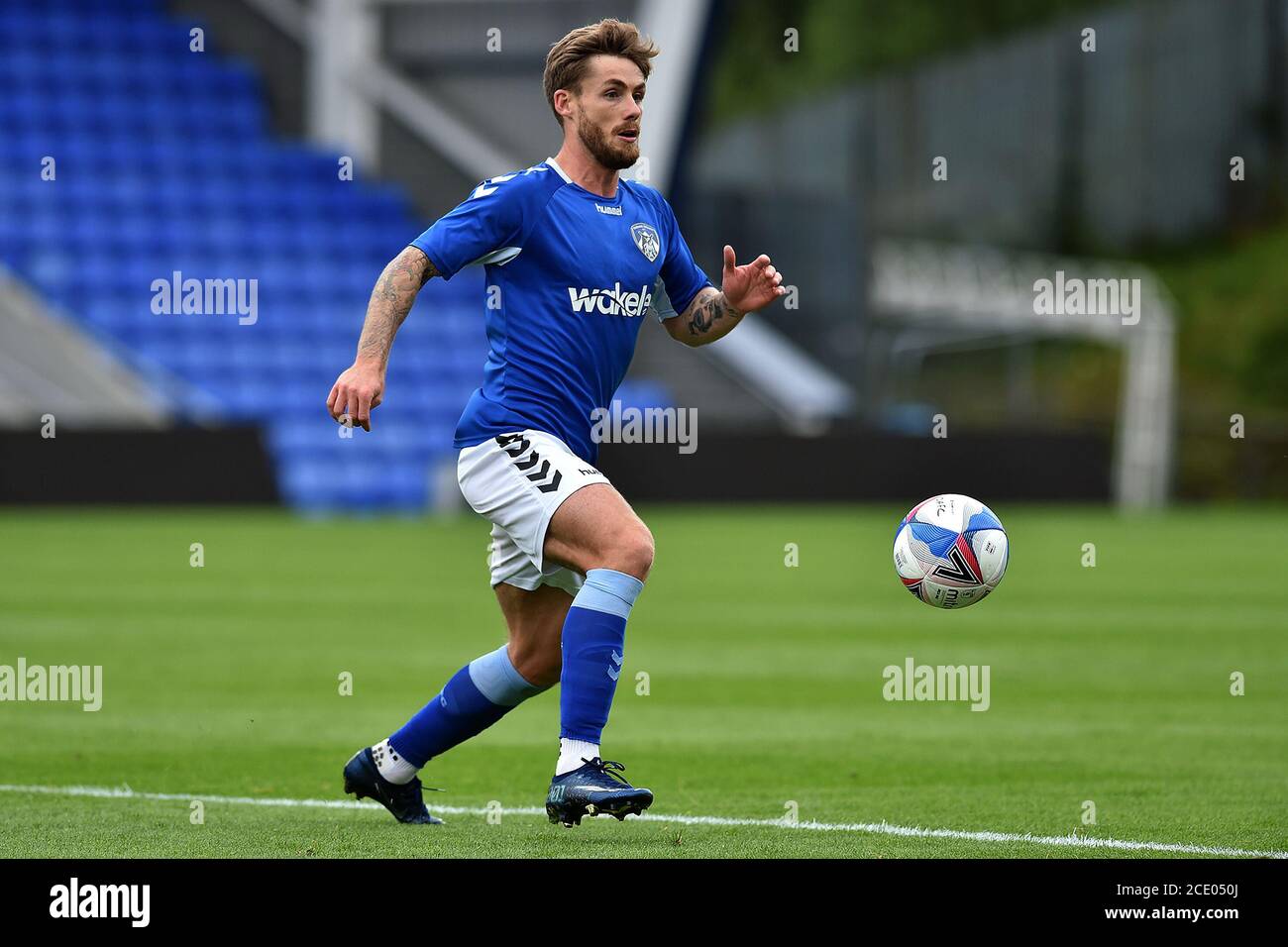 OLDHAM, ENGLAND. SATURDAY 29 AUGUST 2020 Oldham Athletic's Conor McAleny  during the Pre-season Friendly match between Oldham Athletic and Lincoln  City at Boundary Park, Oldham. (Credit: Eddie Garvey | MI News) Credit: