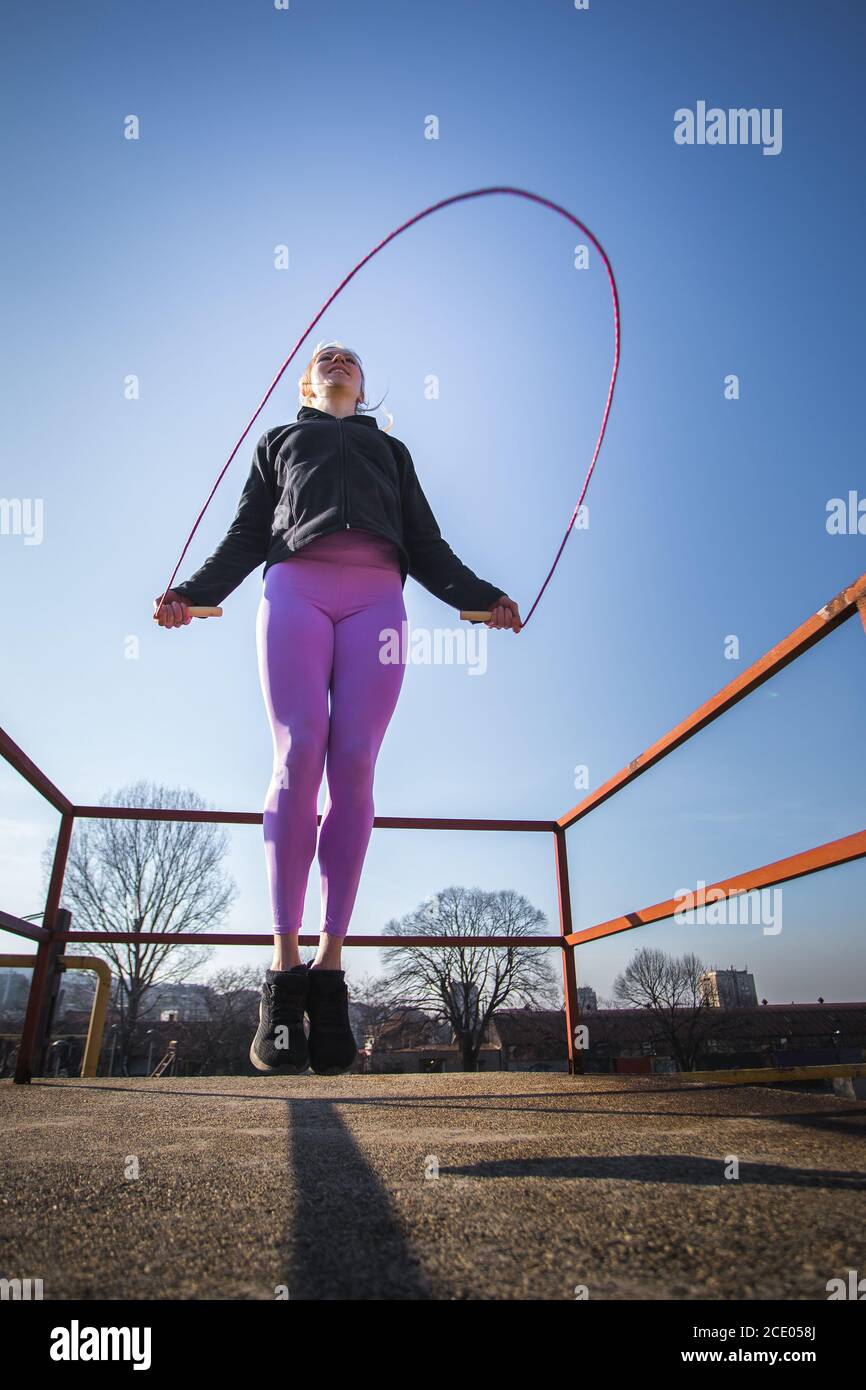 Muscular Endurance Using Jump Rope Endurance exercise using jumping hi-res stock photography and images ...