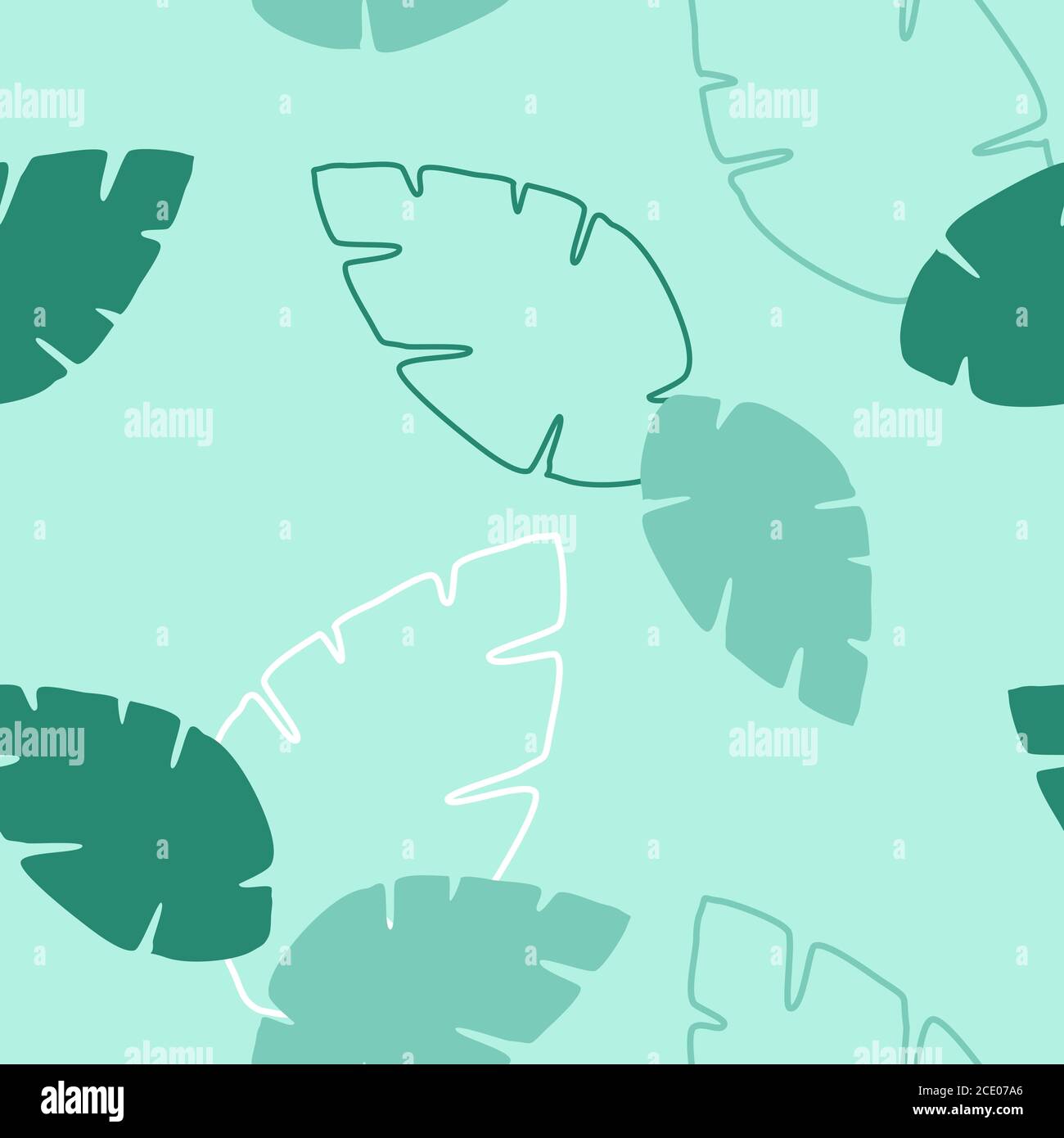 Leaves Pettern Design vector. Seamless tropical leaves pattern Stock Vector