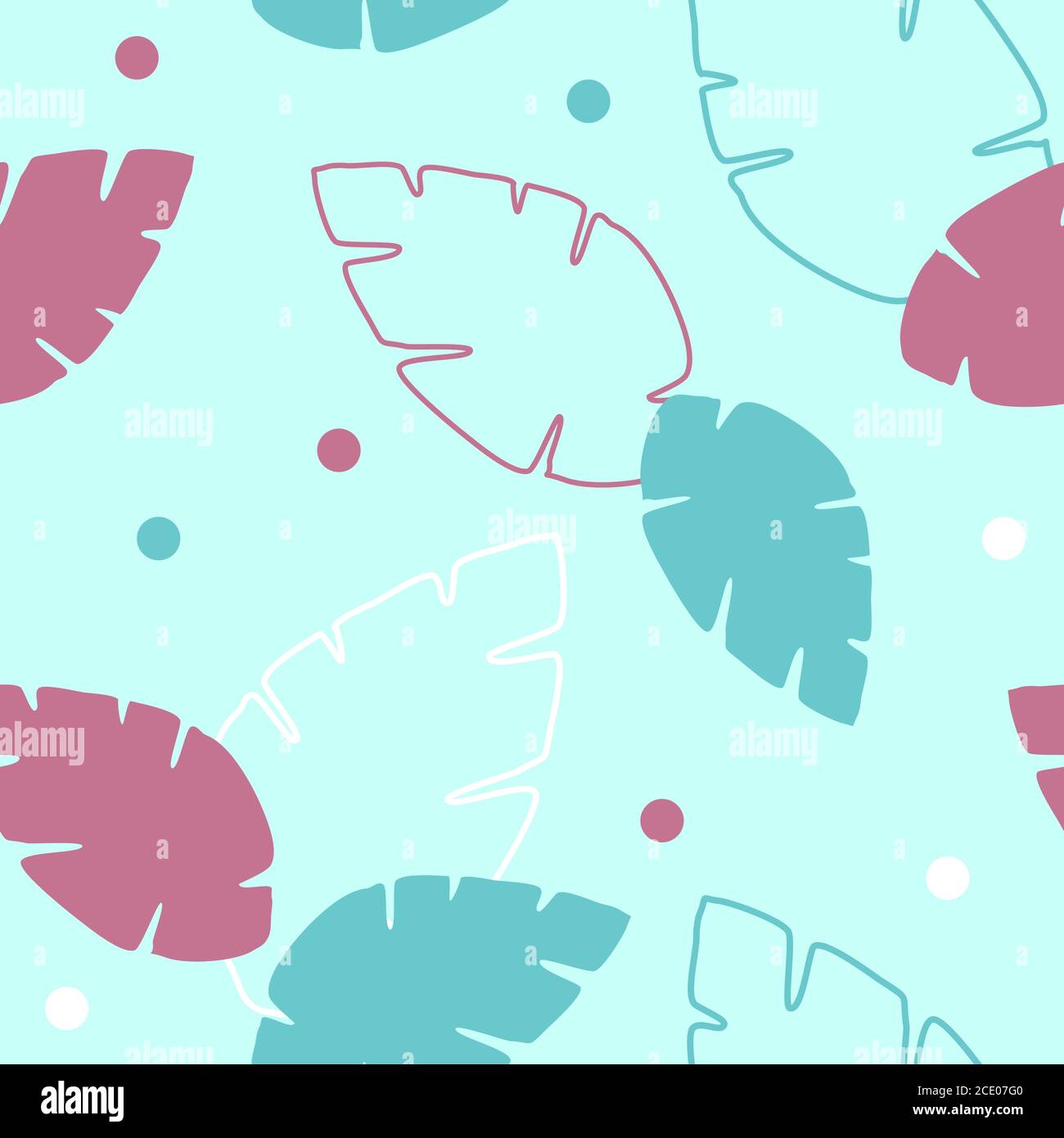 Leaves Pettern Design vector. Seamless tropical leaves pattern Stock Vector