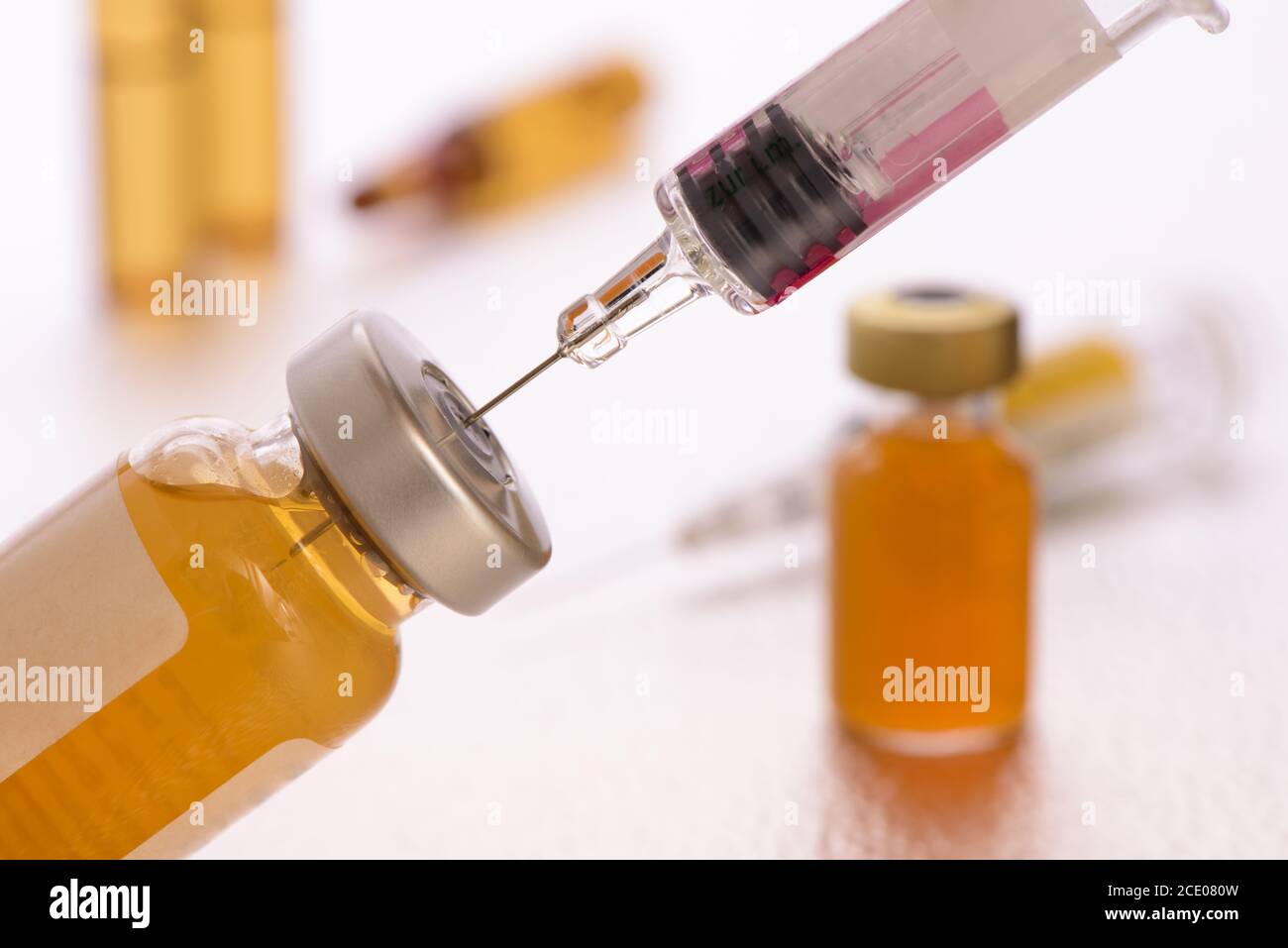 medical vaccination with serum Stock Photo