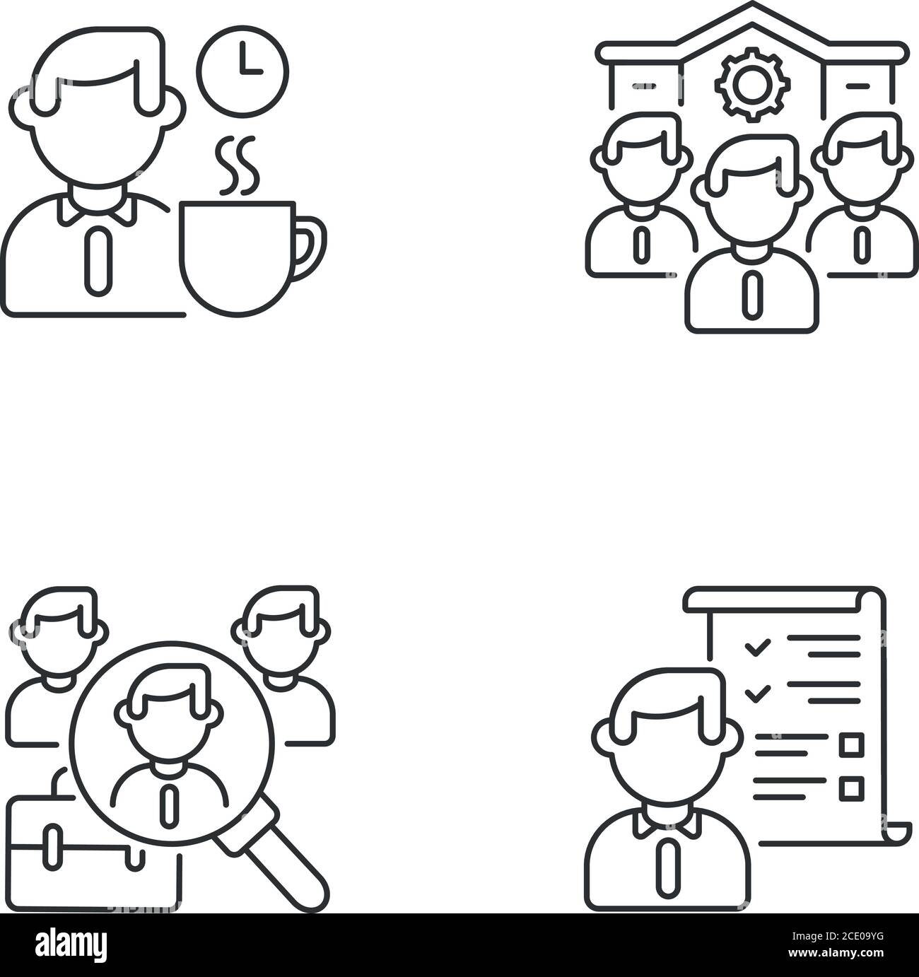 Recruitment linear icons set Stock Vector Image & Art - Alamy