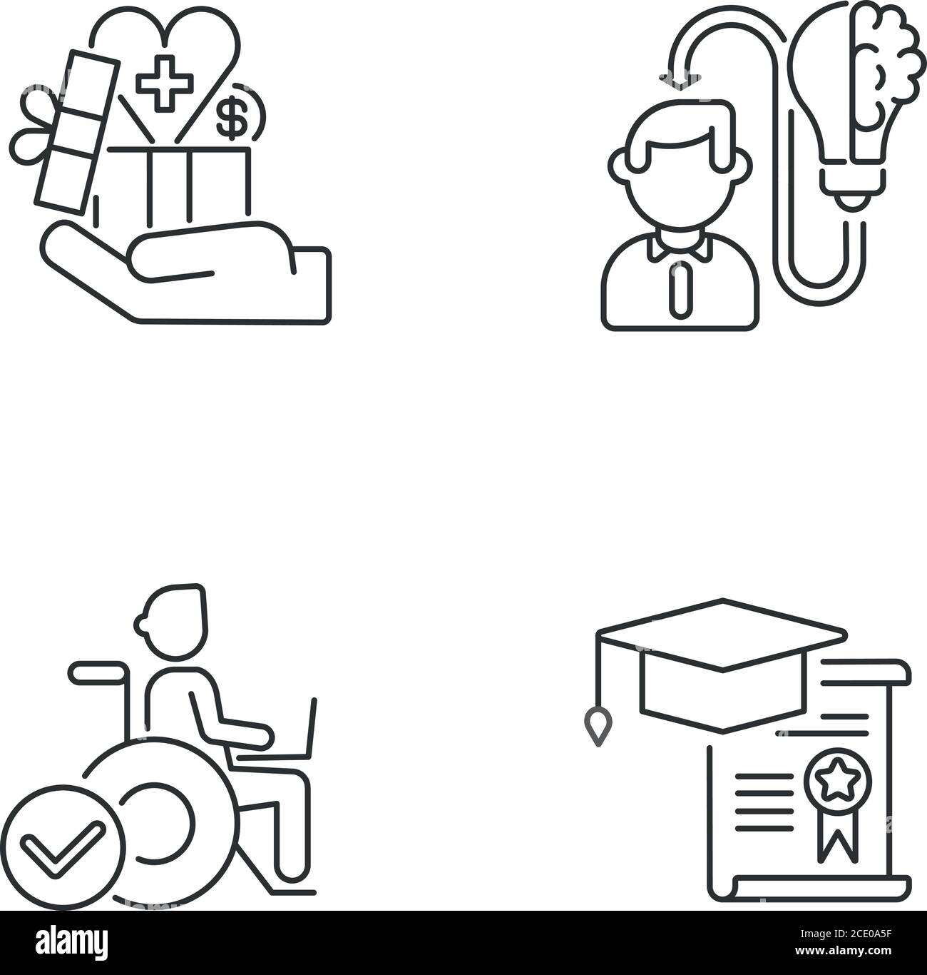 Business occupation linear icons set Stock Vector