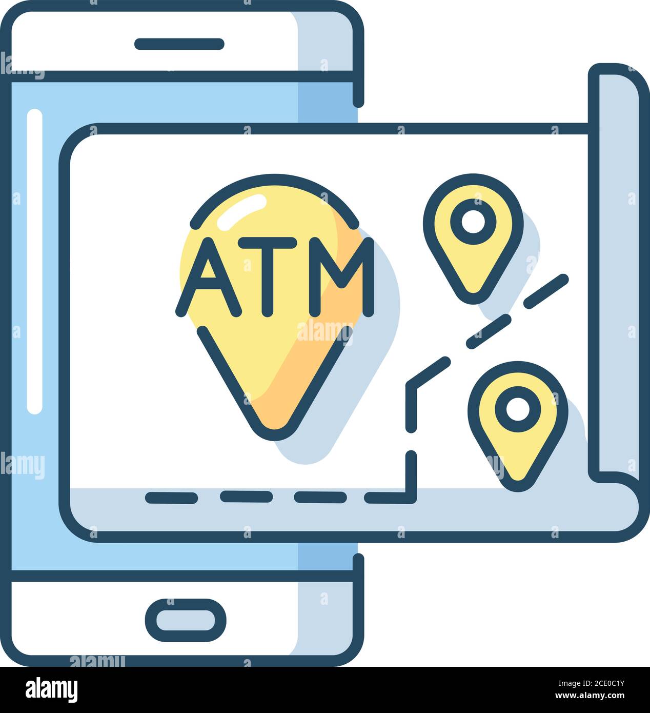 ATMs map RGB color icon Stock Vector