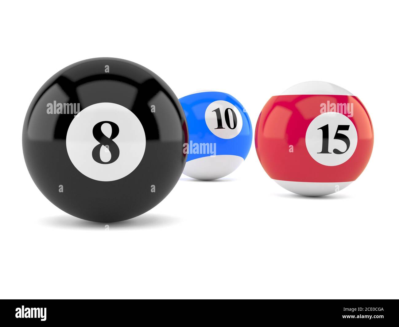 Pool balls isolated on white background Stock Photo - Alamy