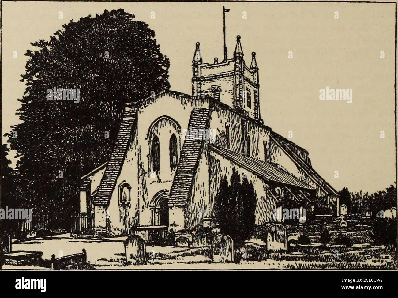 . A history of Hampshire and the Isle of Wight . and the history of Ewshott is identical withthat of Itchel (q.v.). The church of ALL SAINTS,CHURCHES Crondall, consists of a chancel 35 ft. 2 in. by 16 ft. 4 in. ; north-east tower15 ft. 3 in. square ; nave 62 ft. 6 in. by 16 ft. 4 in. ;north and south aisles 10 ft. 3 in. wide, with chapelsat their east ends, and a north porch ; all these measure-ments are internaL It is one of the finest parish churches in the country,and, with one important exception, preserves its originalplan. The oldest part of the building is the east endof the nave, begun Stock Photo