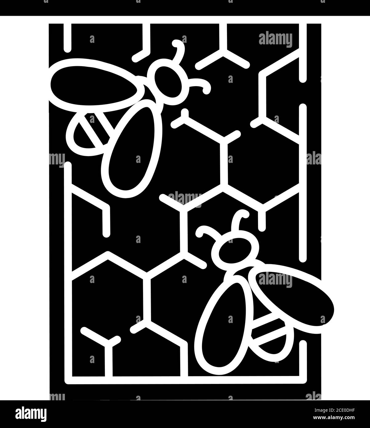 Honeycomb frame black glyph icon Stock Vector