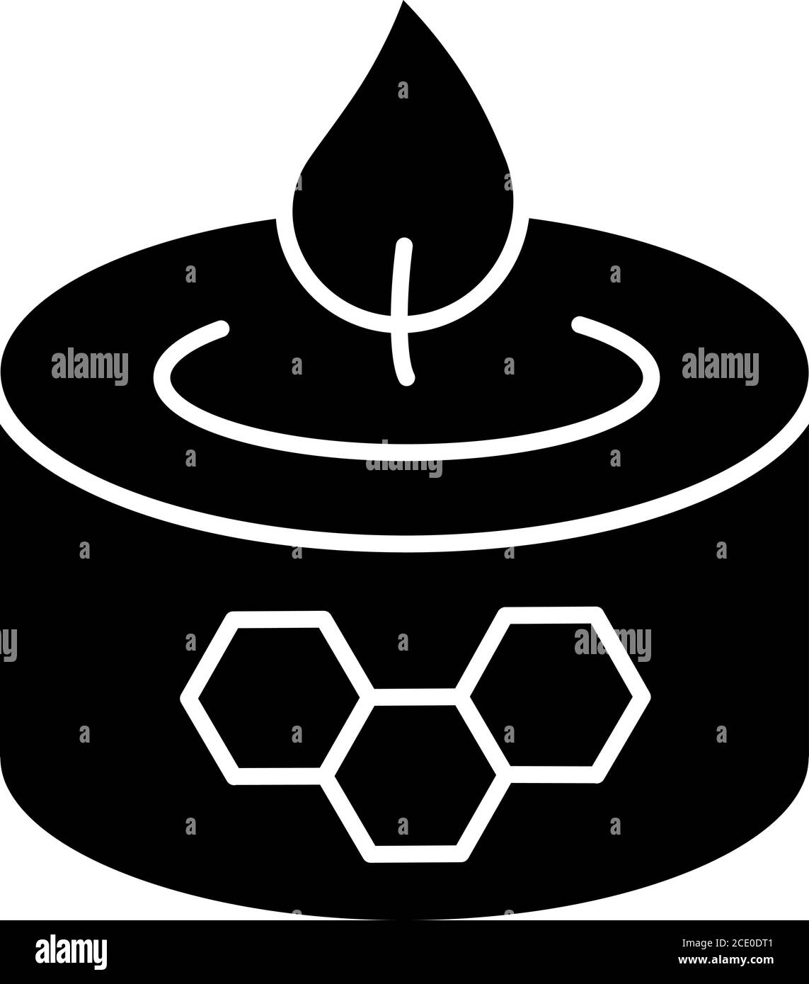 Beeswax candle black glyph icon Stock Vector