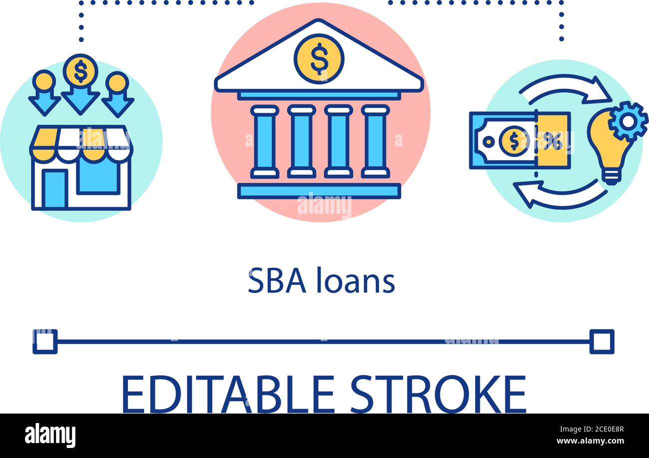 SBA loans concept icon Stock Vector