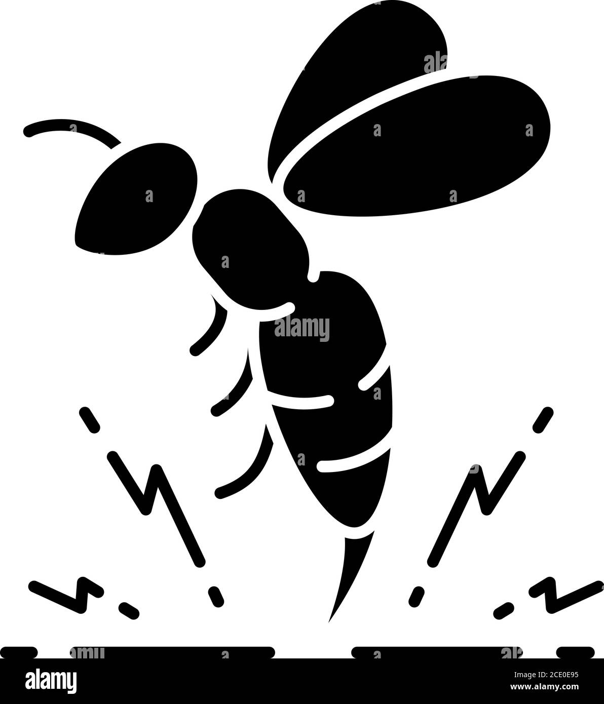 Bee venom black glyph icon Stock Vector