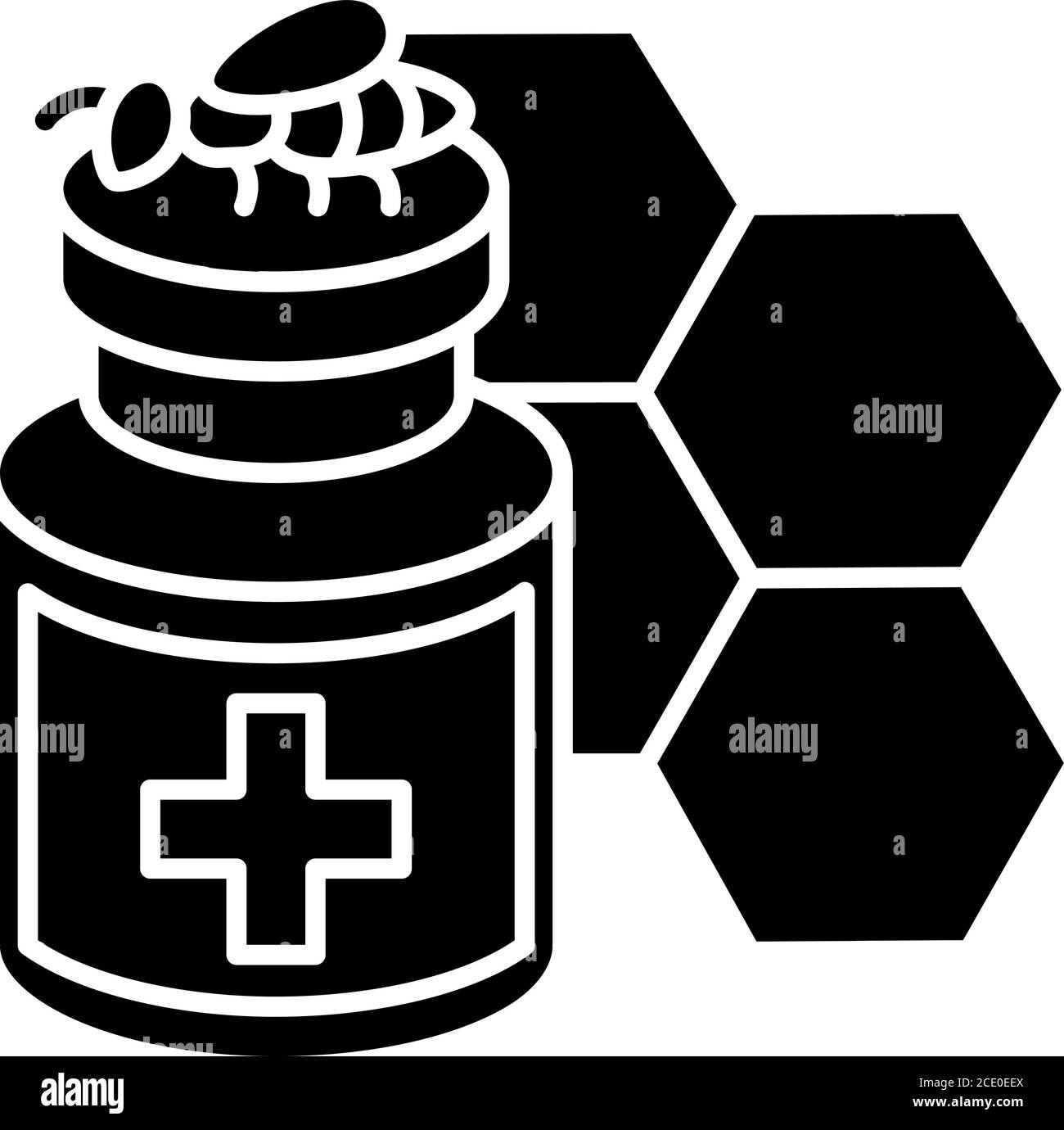 Apitherapy black glyph icon Stock Vector