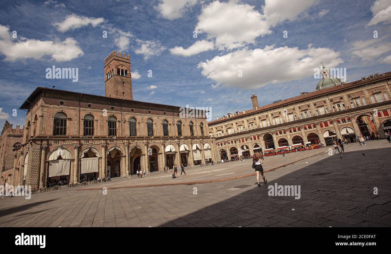 Piazza Maggiore in Bologna, Italy 6 Stock Photo