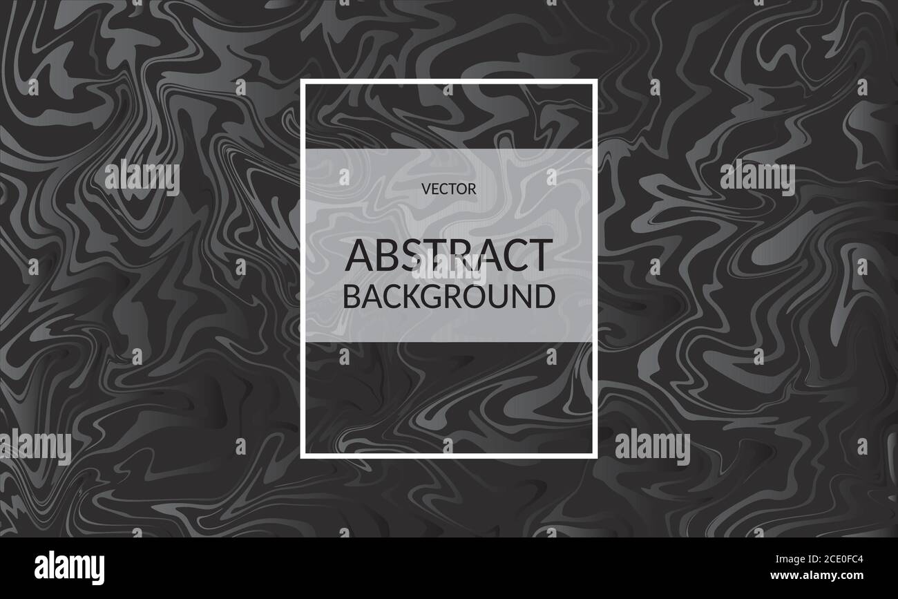 Vector abstract black color marble texture, Fluid design background Stock Vector