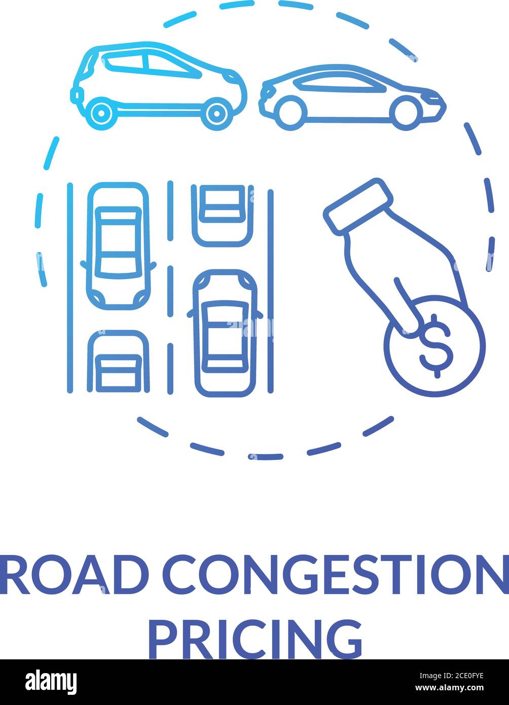 Toll bridges concept icon Stock Vector