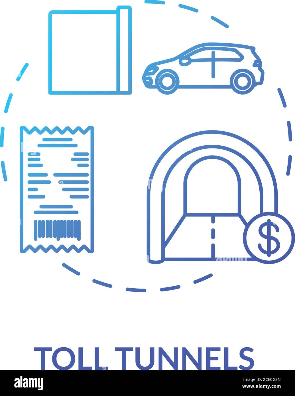 Road cost concept icon Stock Vector
