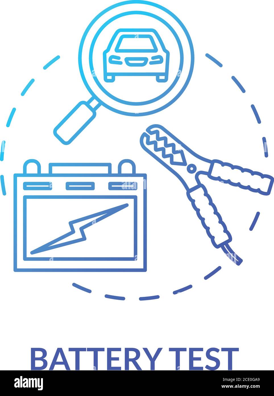 Tyres and brakes check concept icon Stock Vector