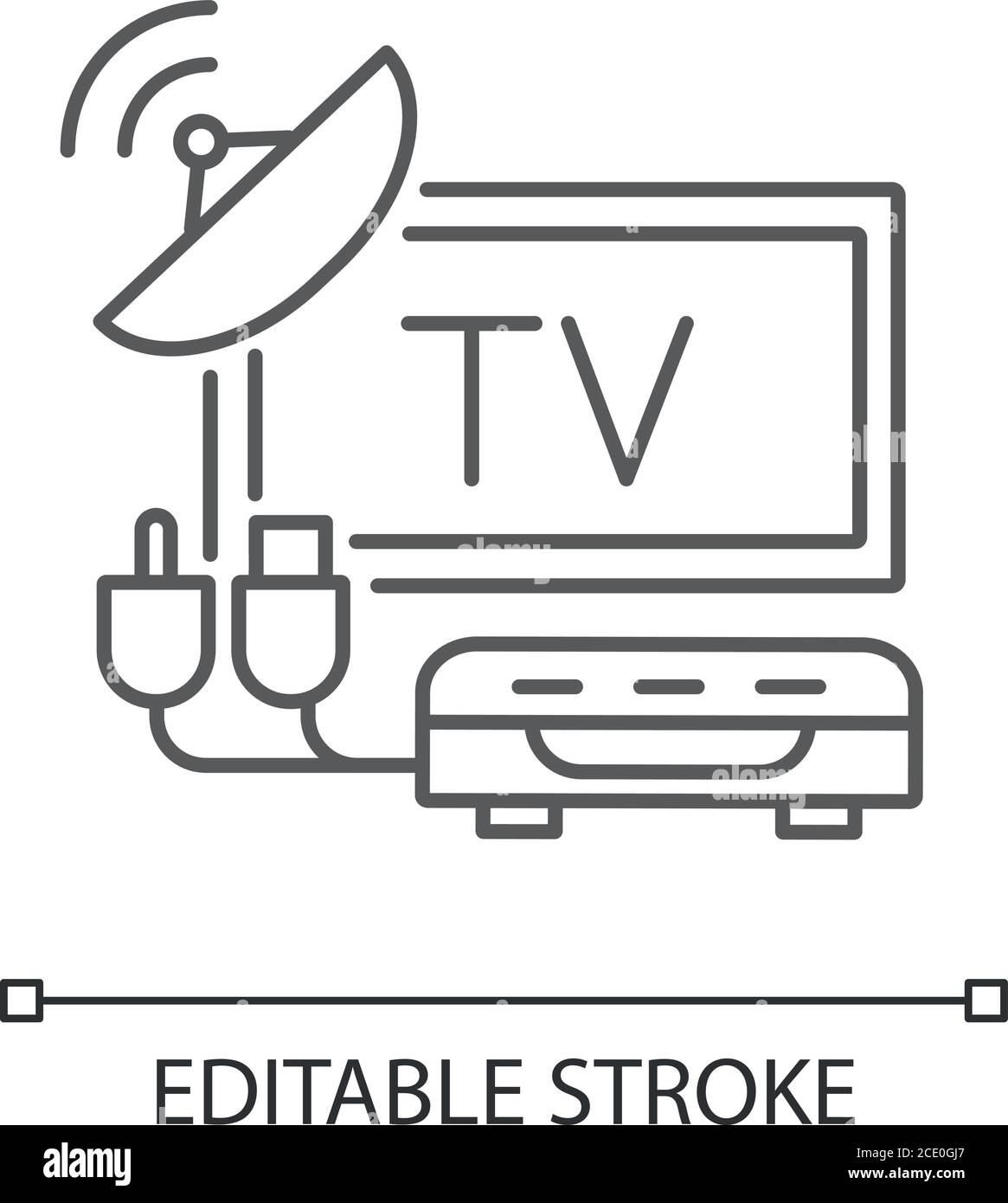 TV tuner linear icon Stock Vector
