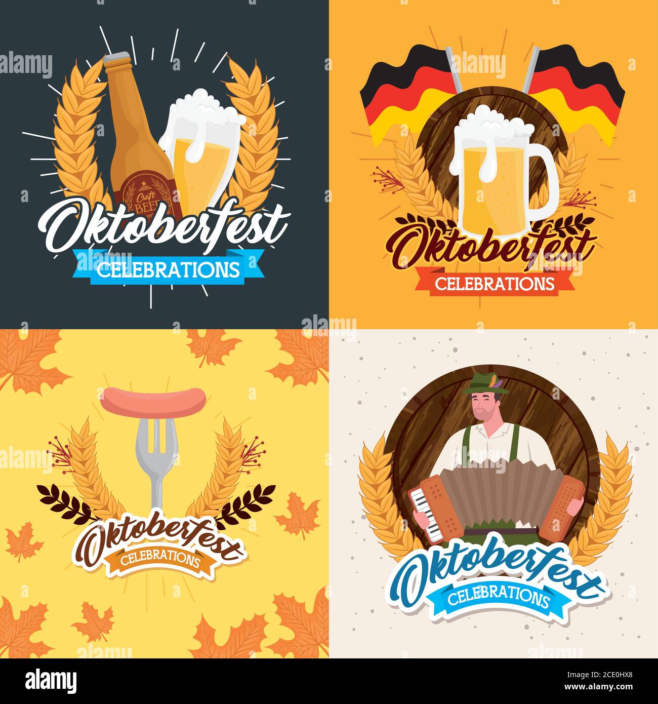 oktoberfest frames icon set vector design Stock Vector Image & Art - Alamy