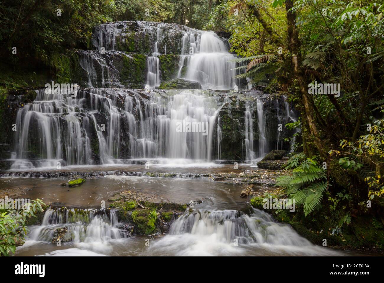 New Zealand waterfall Stock Photo - Alamy