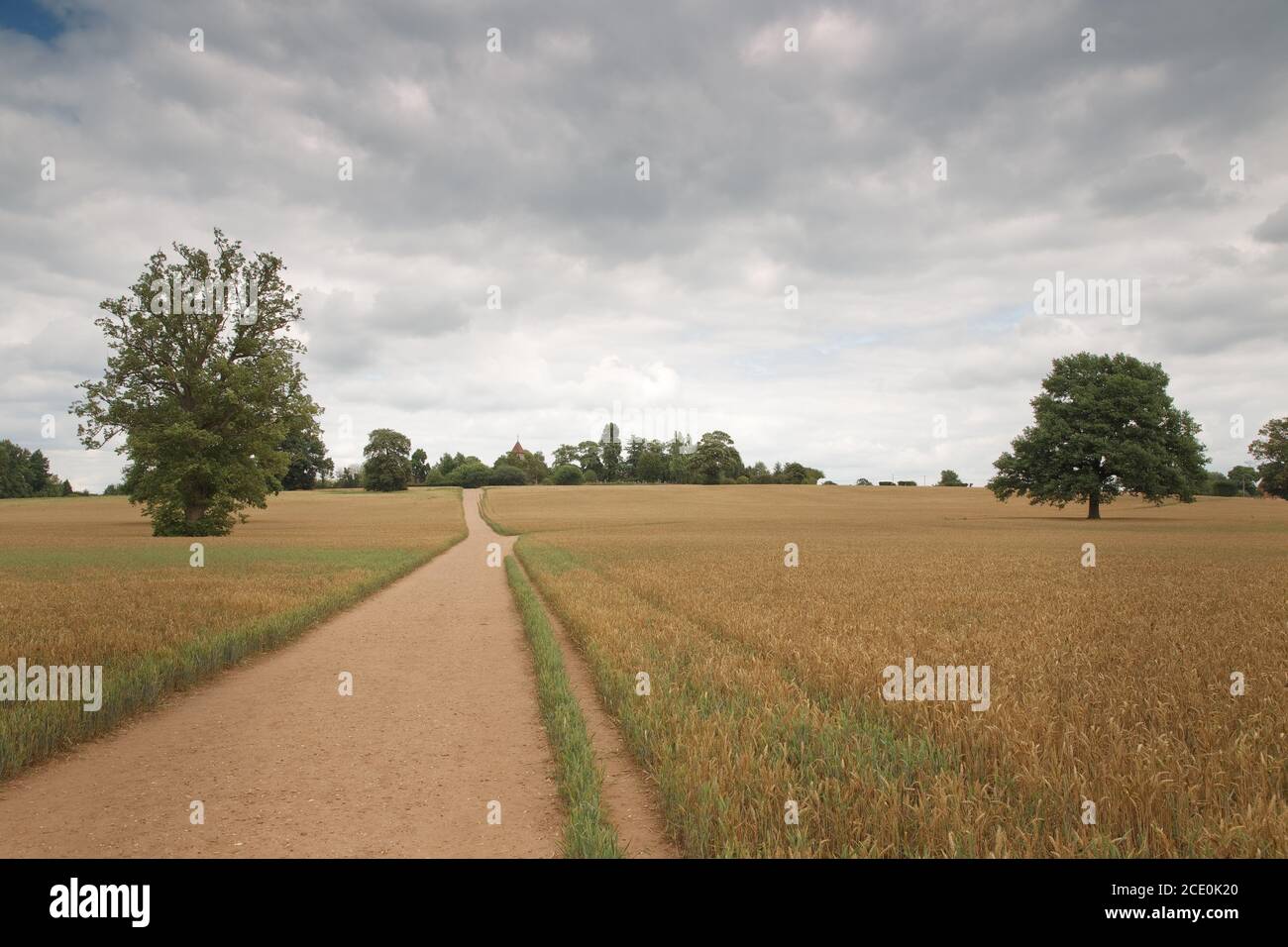 landscape image of a public footpaths in farm land in the oxfordshire
