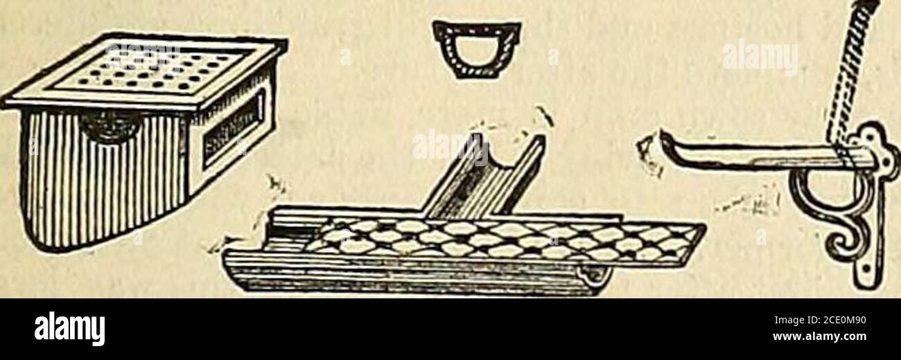 . The Gardeners' Chronicle and Agricultural Gazette . COTTAM and COMPANY, of Winsley Street, are the originalinventors of the PATENT ENAMELLED MANGER, WaterTrough, and Wrought Iron Rack, united to an iron top-plate,and forming one complete and useful fixture, having Cottamspatent noiseless halter guide and collar rein attached, which istaken to the back of the manger, and works with ease andfreedom up or down the guide-bar. COTTAMS NEW PATENT SEED-BOX, an important addi-tion to the above fittings, beingsimplein construction, light, anddurable, promotes cleanliness, and is economical in its res Stock Photo