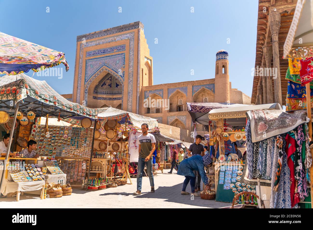 Khiva/Uzbekistan:08.20.2019-The view o famous bazaar street in Khiva Stock Photo