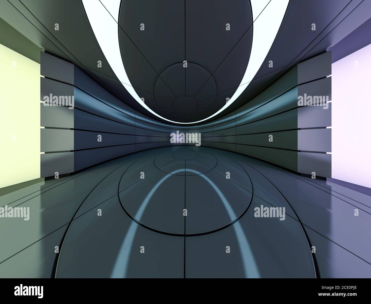 Abstract modern architecture background, empty open space interior. 3D ...