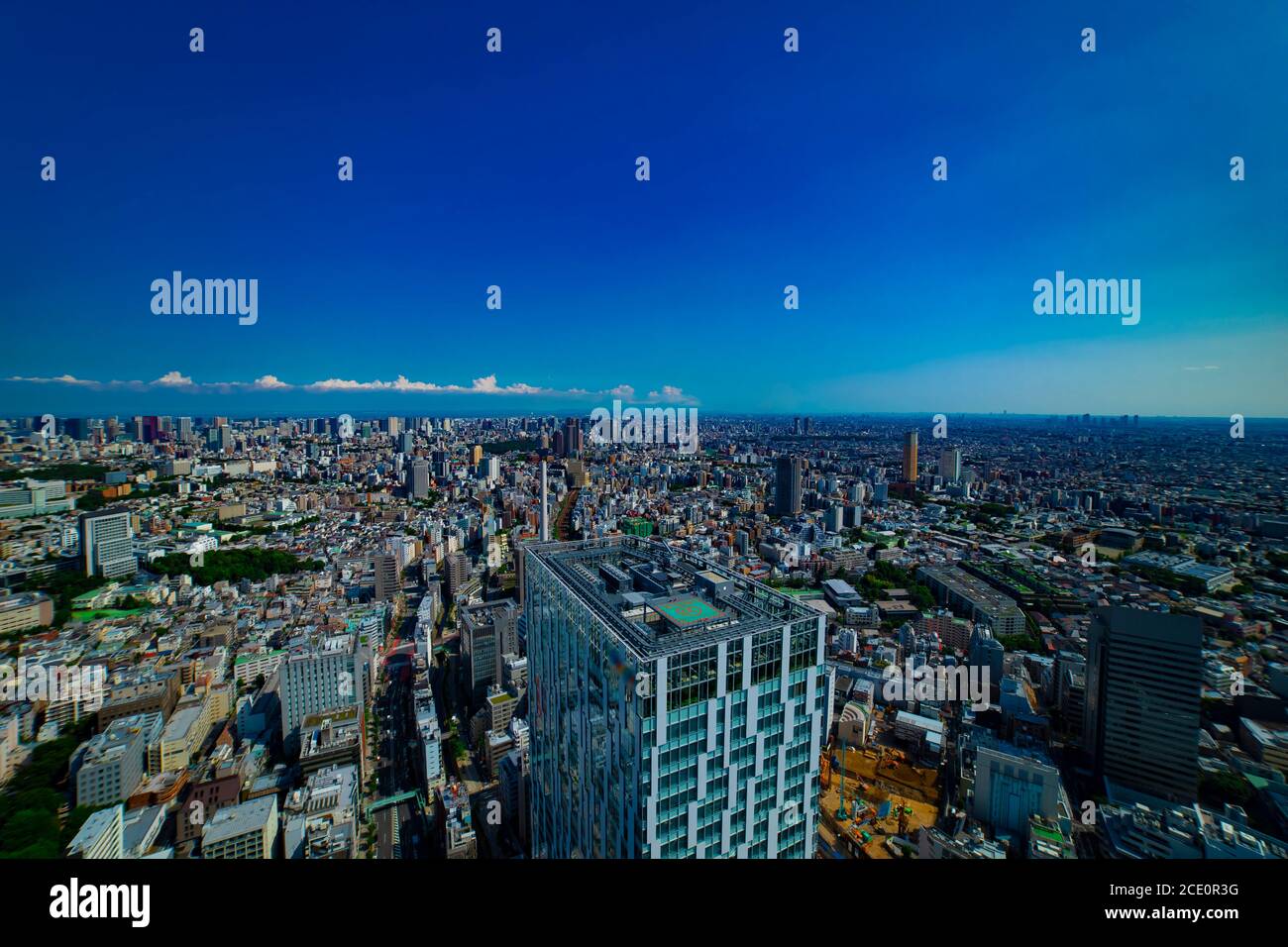 A panoramic cityscape at Ebisu area in Tokyo high angle Stock Photo