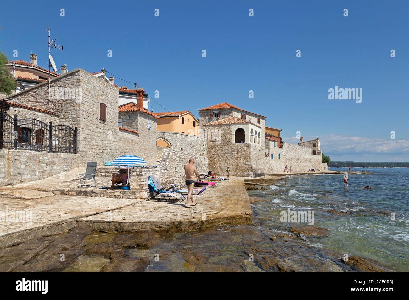 seafront, Novigrad, Istria, Croatia Stock Photo