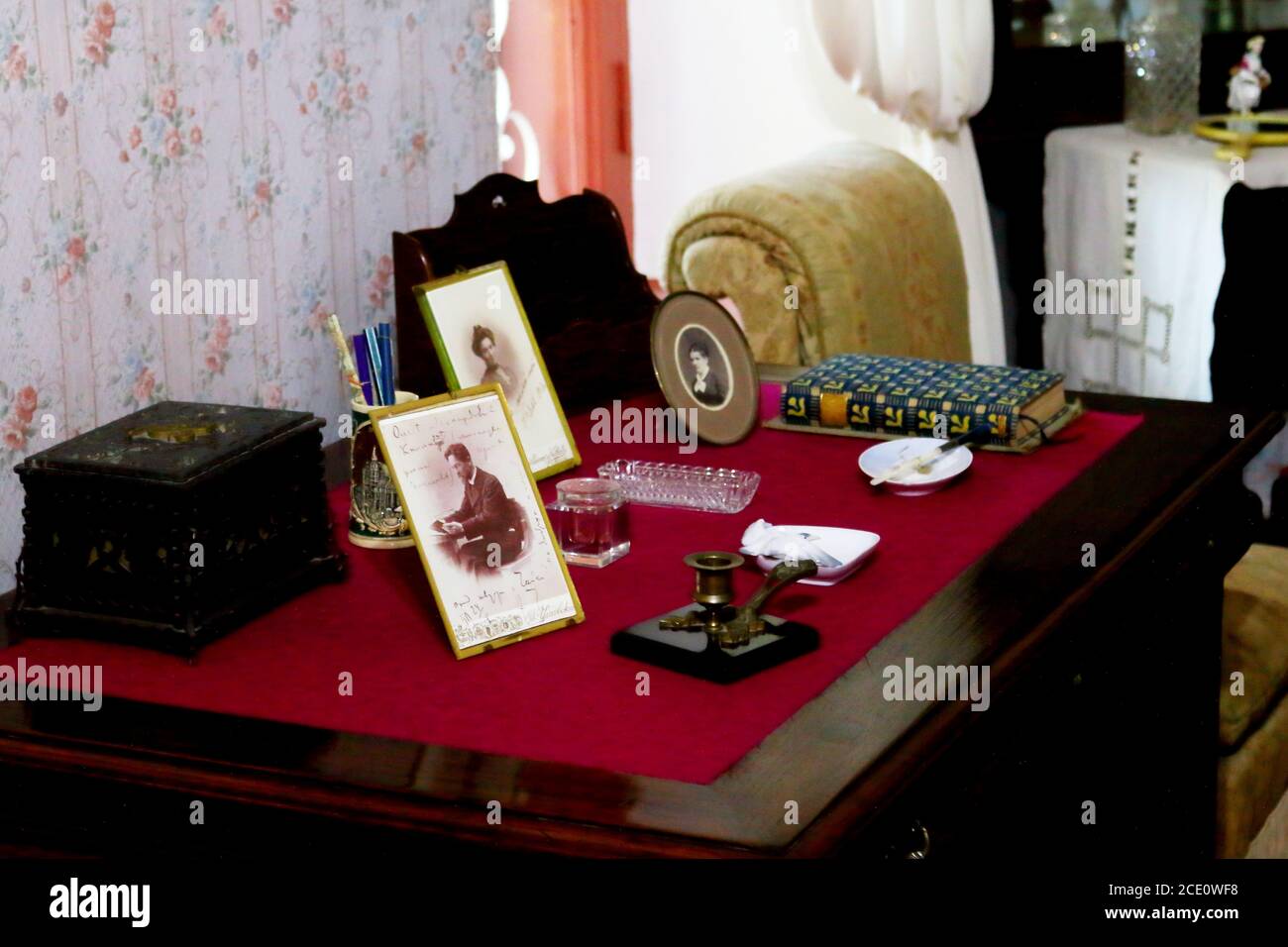 Interior of Olga Knipper-Chekhova's room, House-Museum of A.P. Chekhov, Yalta, Crimea Stock Photo