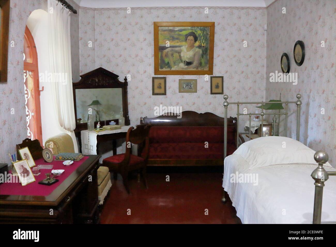 Interior of Olga Knipper-Chekhova's room, House-Museum of A.P. Chekhov, Yalta, Crimea Stock Photo