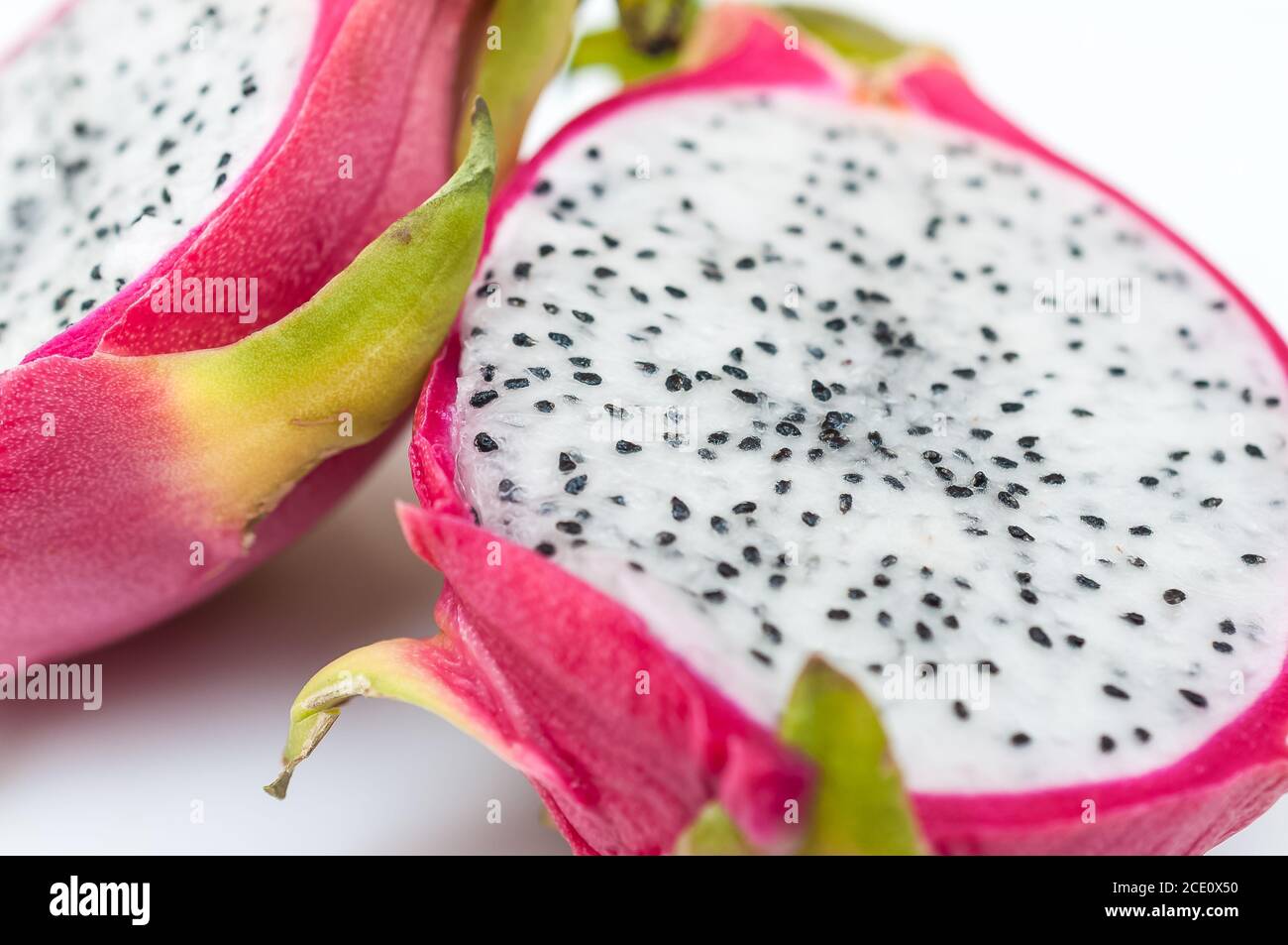 Fresh pitahaya on white background. Dragon fruit. Stock Photo