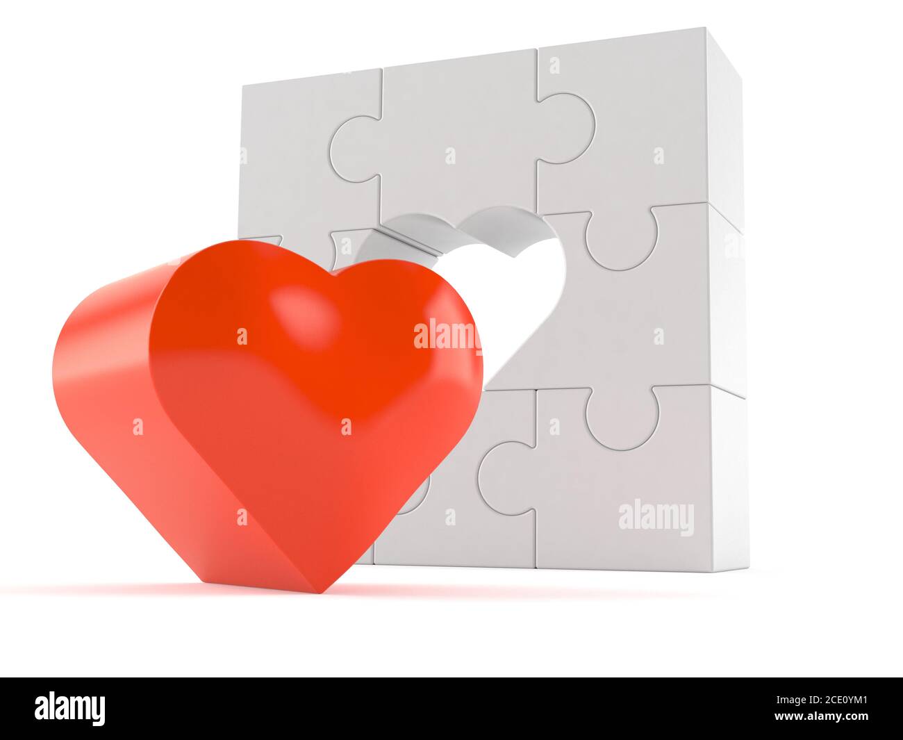 Heart jigsaw puzzle concept isolated on white background Stock Photo ...