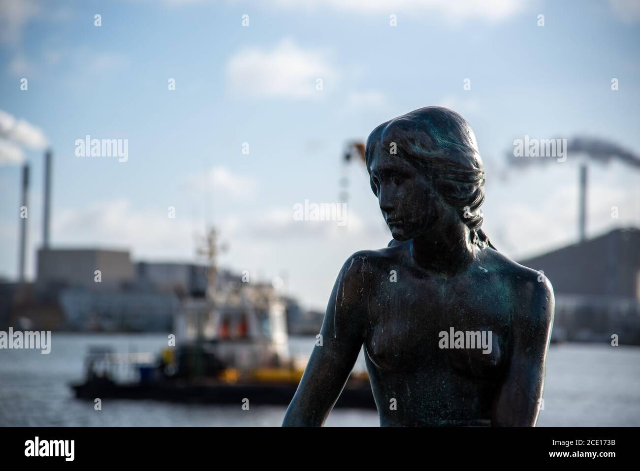 Copenhagen (DK)-February 14th 2020-Iconic statue of a Mermaid in Copenhagen (DK) Stock Photo