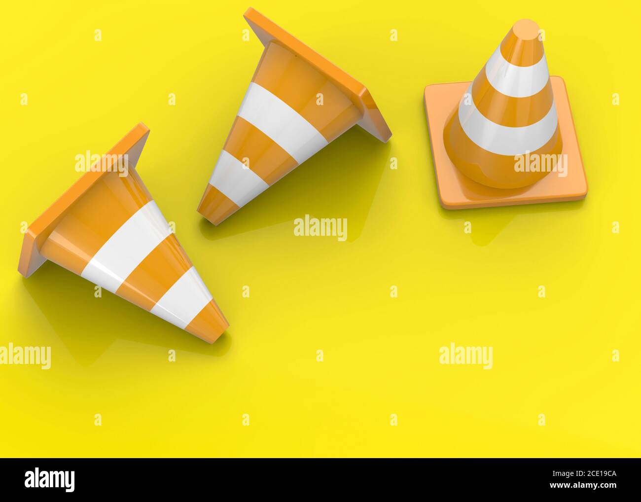 Traffic Cones 3D Stock Photo Alamy