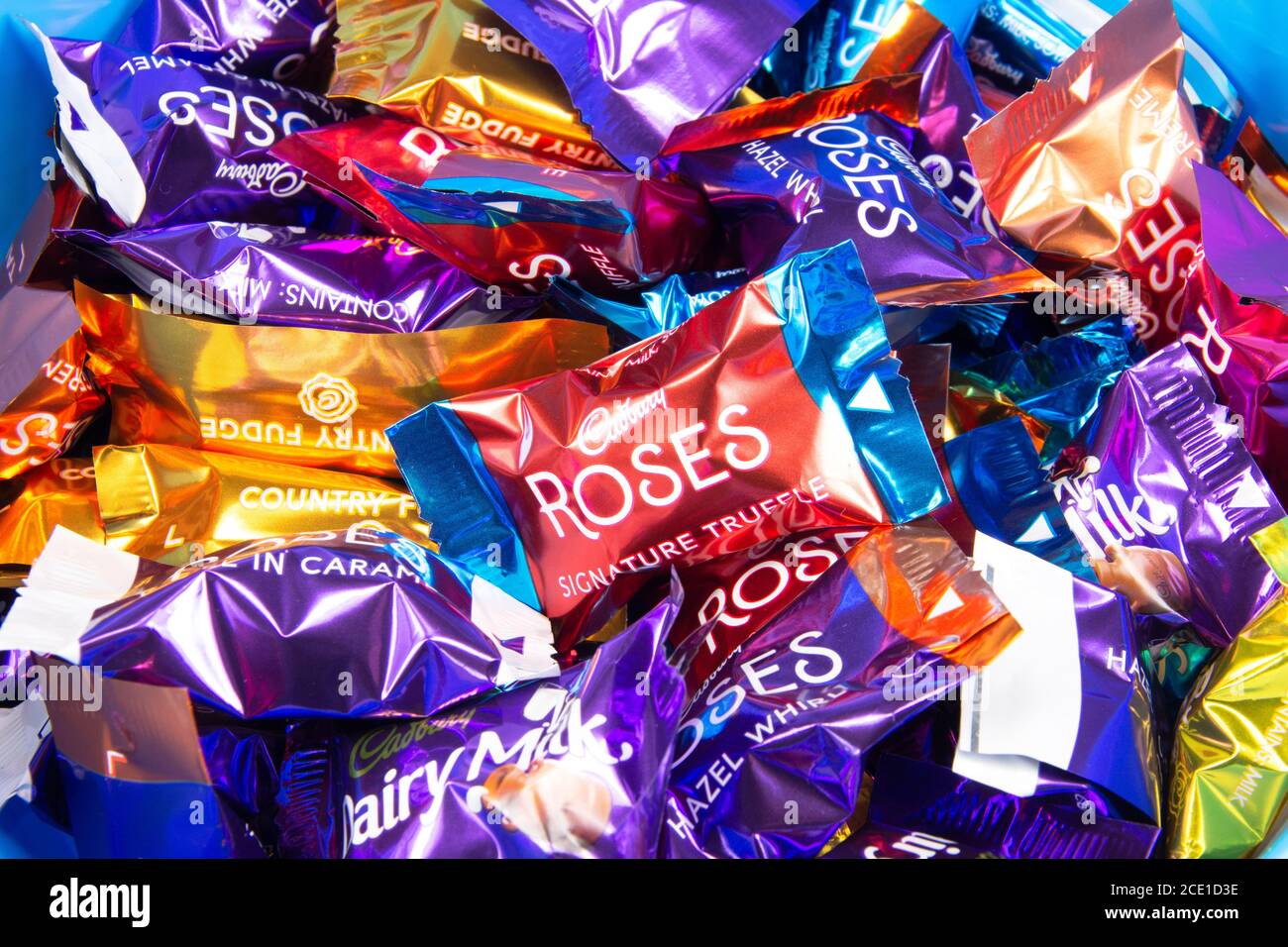 Selection of Cadbury Roses Chocolates, Leicestershire, England, United Kingdom Stock Photo