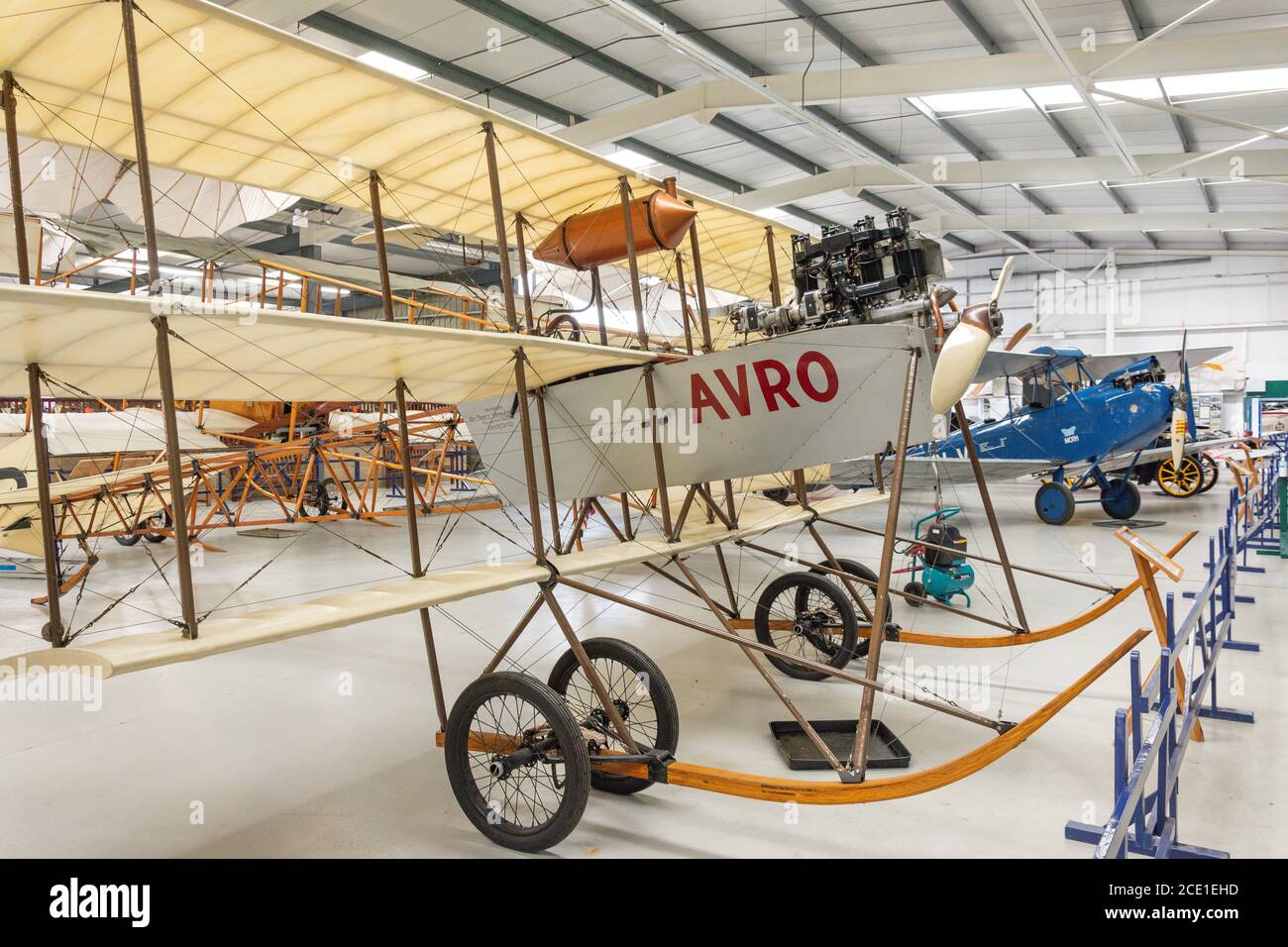 1910 Avro Triplane IV (replica) in Suttleworth Collection, Suttleworth Estate, Old Warden, Bedfordshire, England, United Kingdom Stock Photo