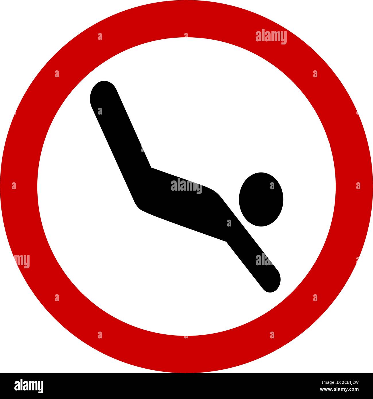No diving allowed sign Stock Photo