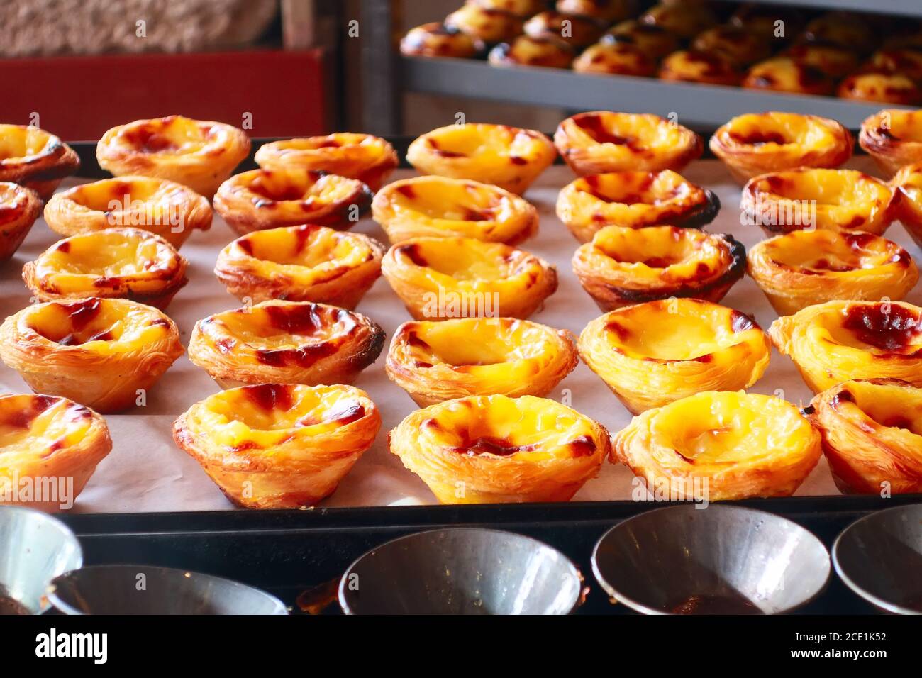 Egg tart, traditional Portuguese dessert, pastel de nata Stock Photo