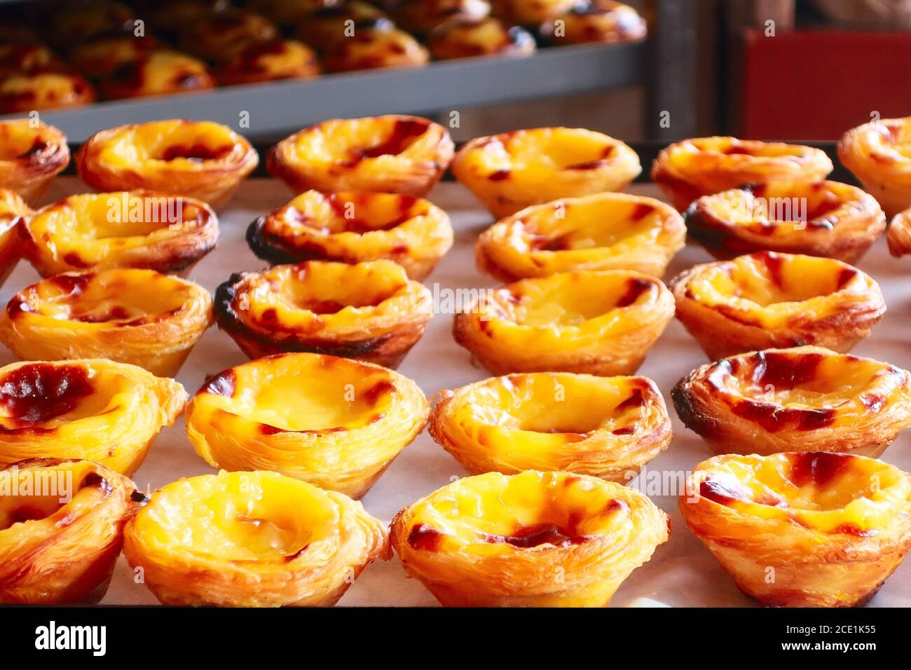 Egg tart, traditional Portuguese dessert, pastel de nata Stock Photo