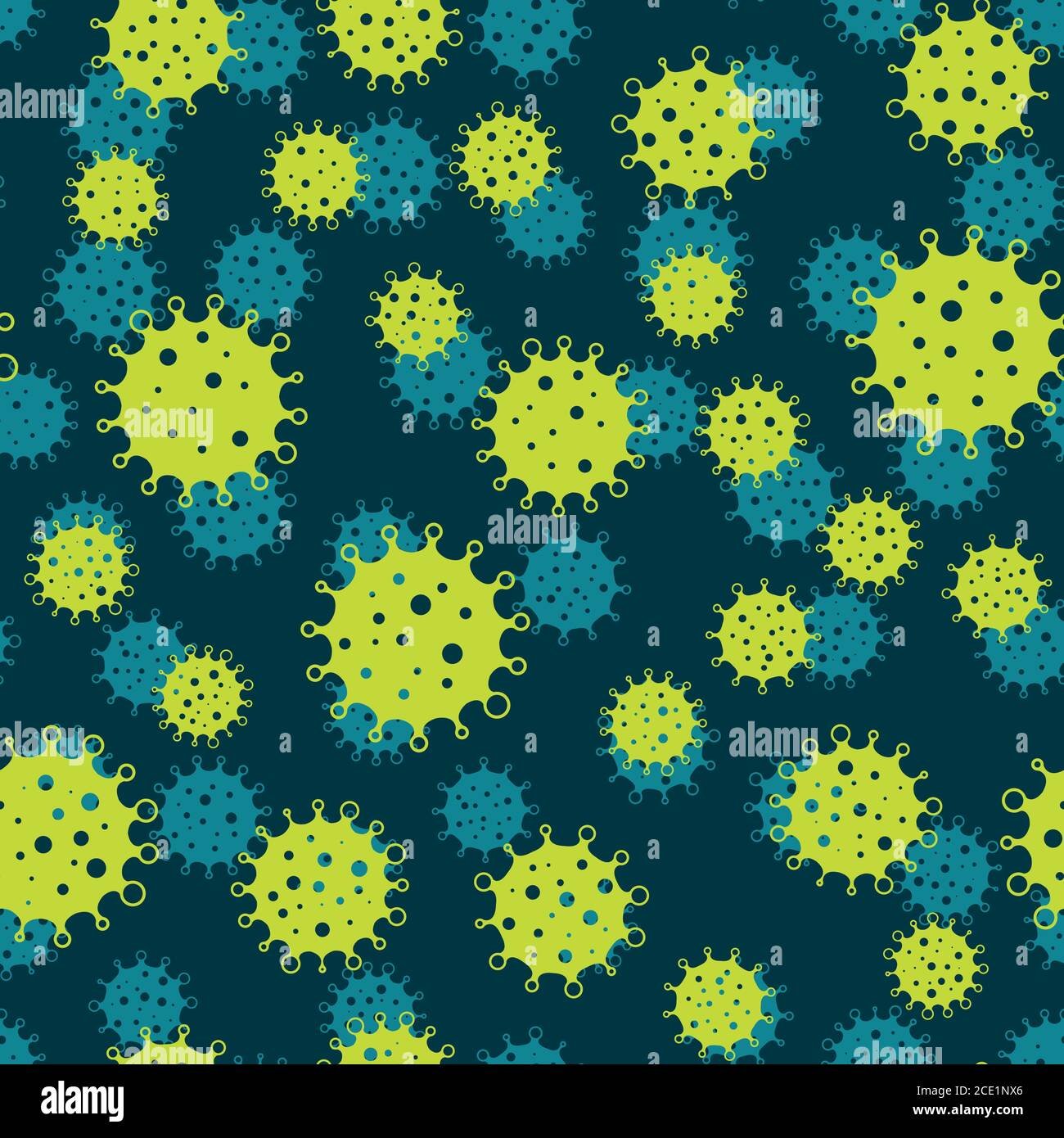 Coronavirus seamless background pattern. Black virus silhouettes. COVID ...