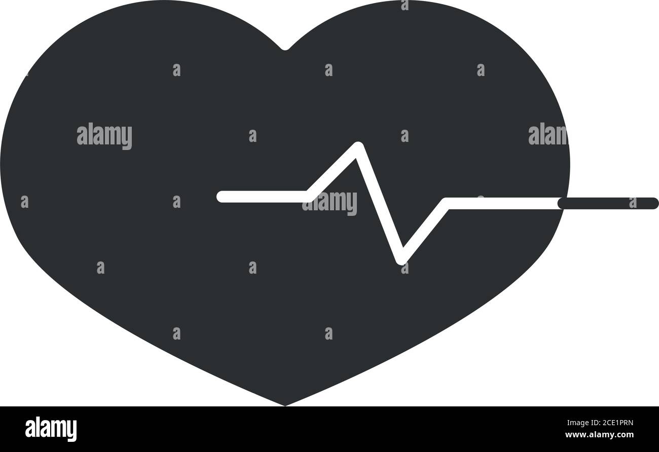 heartbeat medical cardiology diagnosis, silhouette icon design vector ...