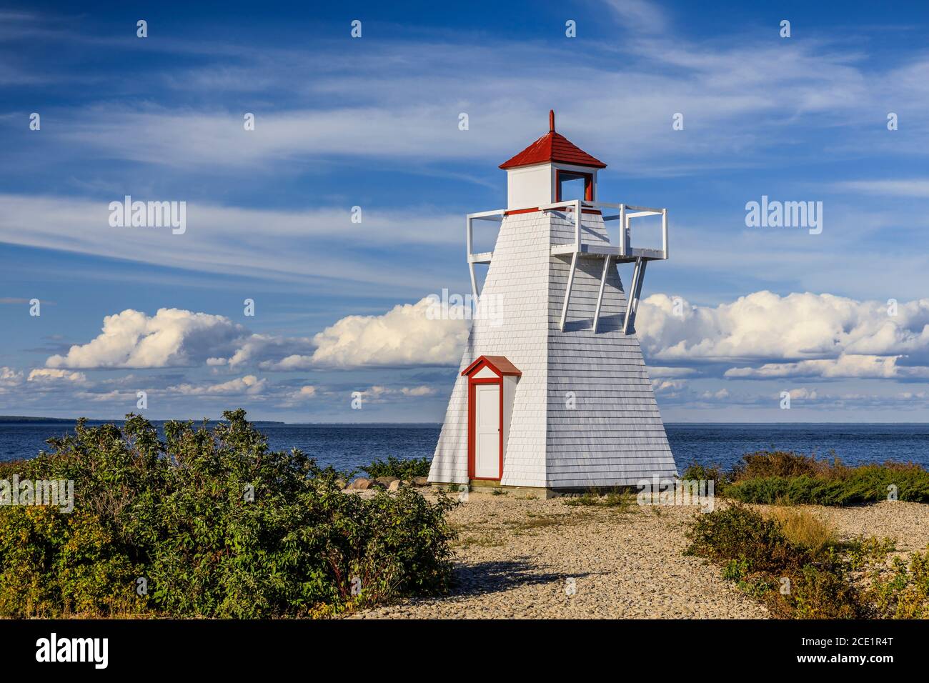 Gull Harbour Lighthouse on Hecla Island, Manitoba, Canada Stock Photo