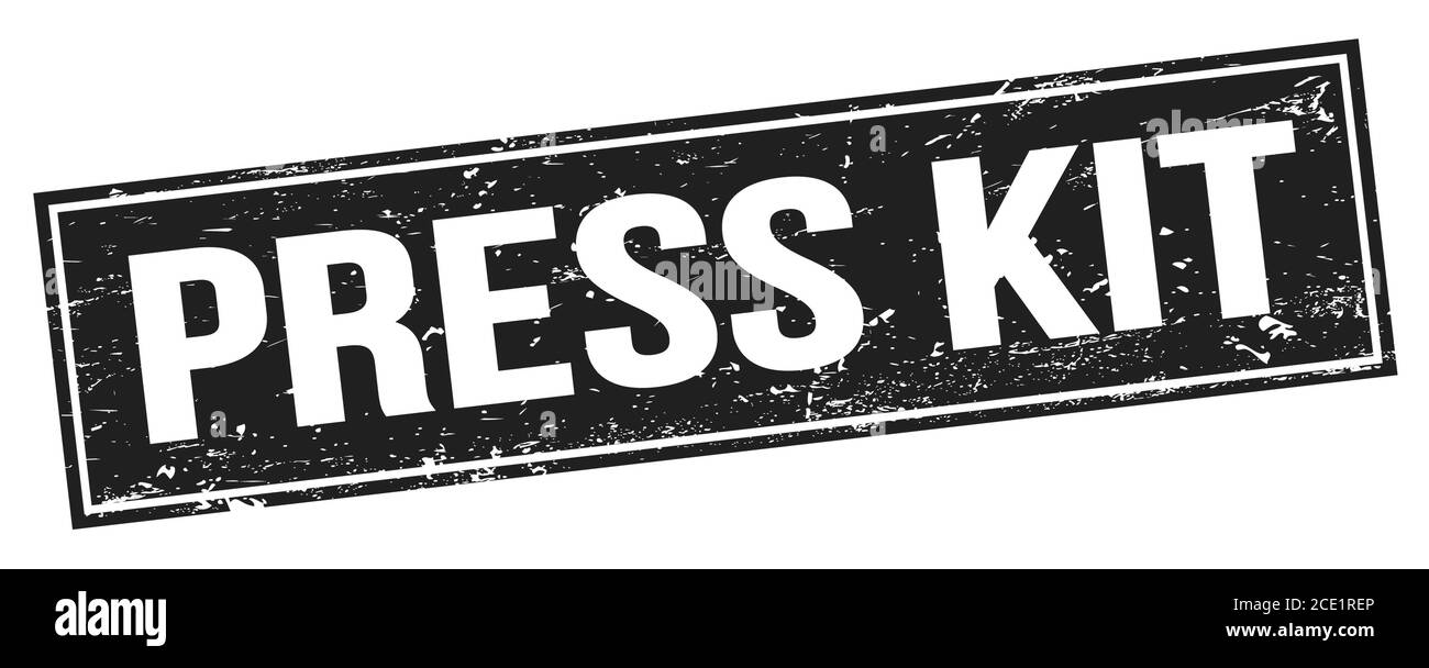 PRESS KIT text on black grungy rectangle stamp sign Stock Photo Alamy