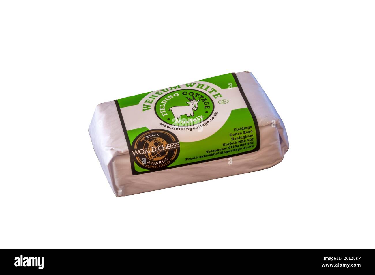 Wensum White goat's cheese from Fielding Cottage at Honingham, Norfolk. Stock Photo