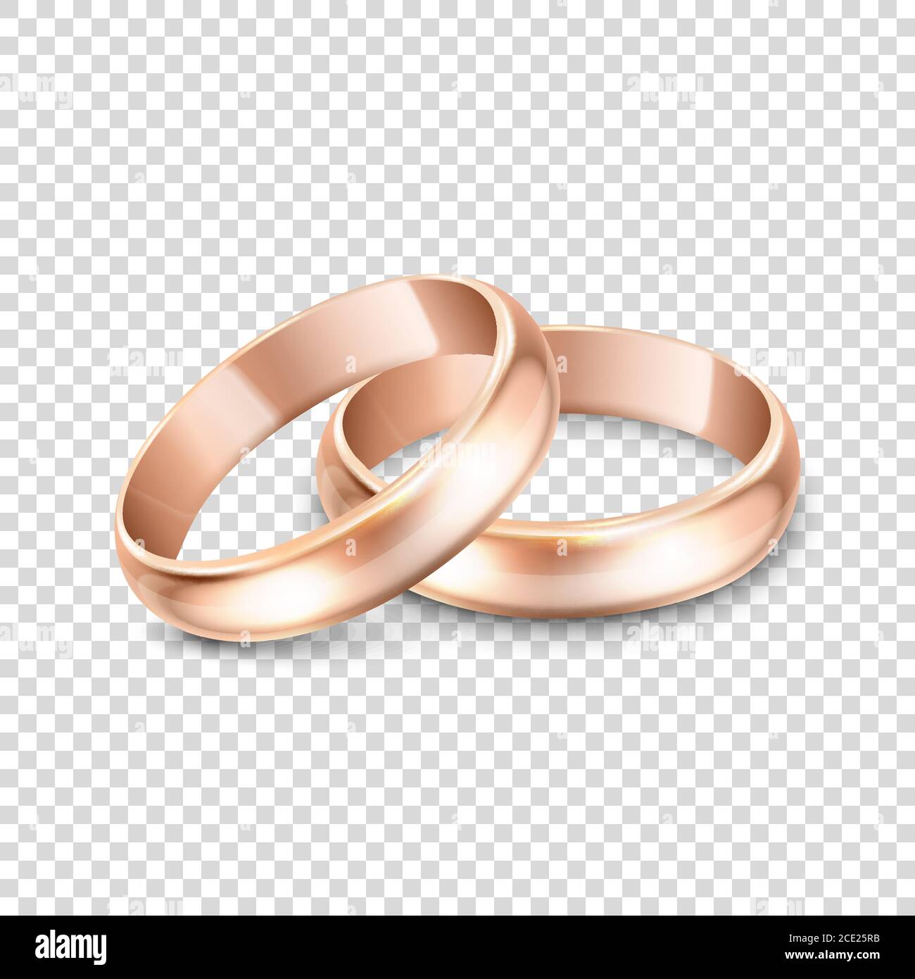 Vector 3d Realistic Gold Metal Wedding Ring Icon Set Closeup Isolated ...