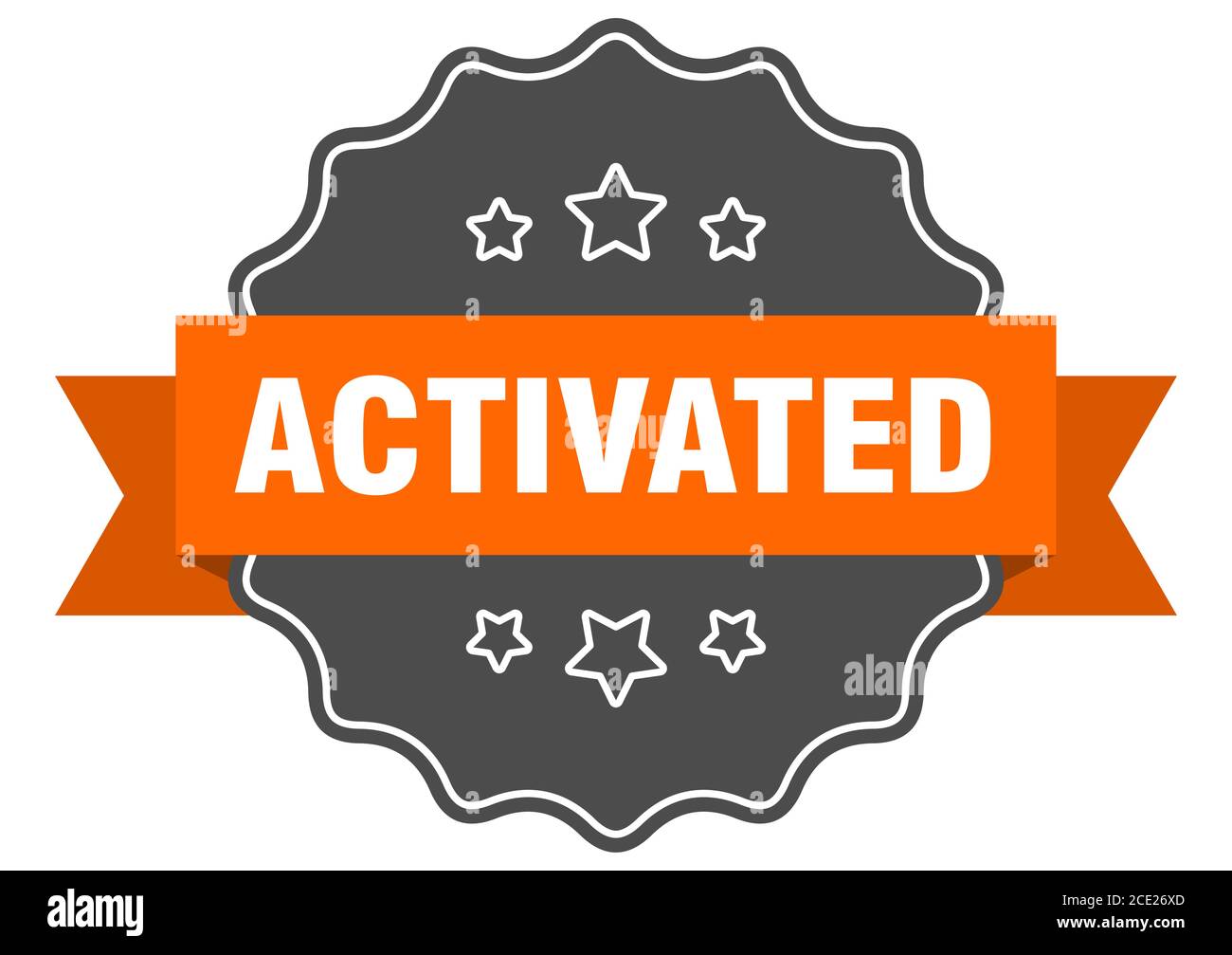Authentic Set Active Label activated label. activated isolated seal. Retro sticker sign Stock ...
