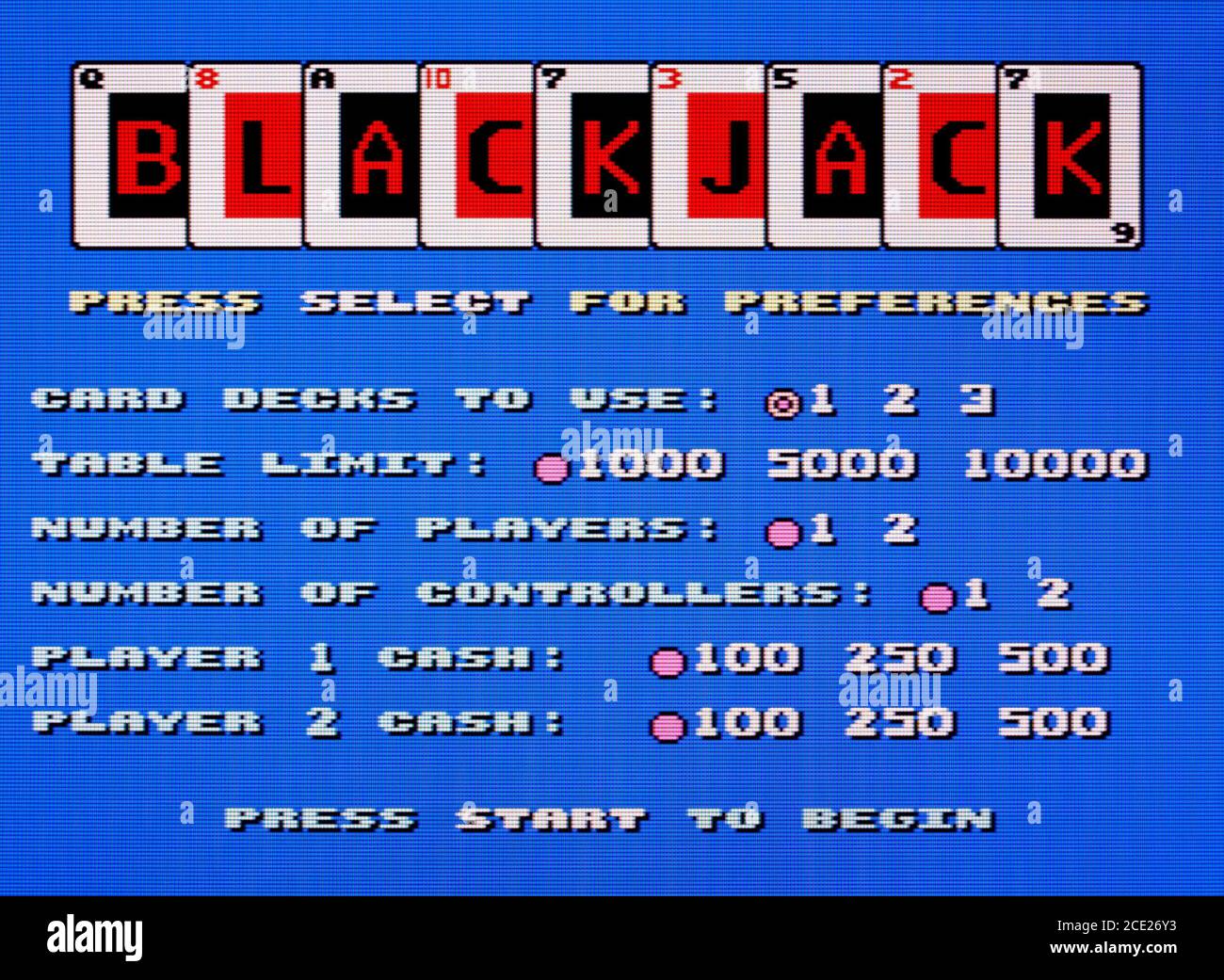 Blackjack Nintendo Entertainment System NES Videogame Editorial
