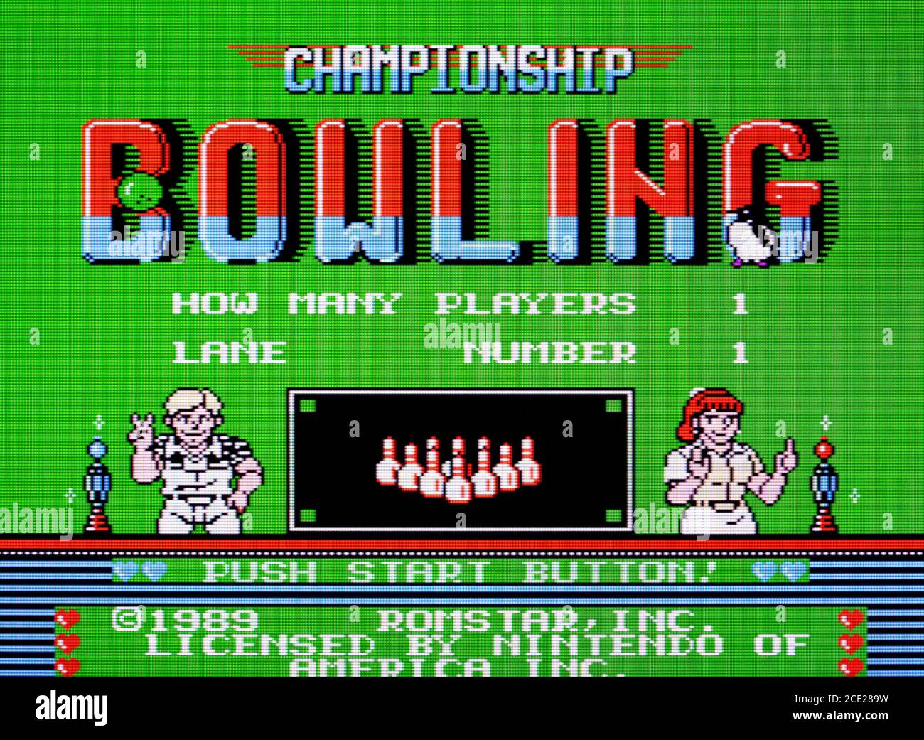 Championship Bowling - Nintendo Entertainment System - NES Videogame - Editorial use only Stock Photo